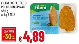 Galassia Fileni cotolette di pollo con spinaci offerta