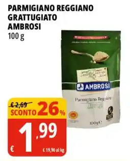 Tigros Parmigiano reggiano grattugiato ambrosi offerta