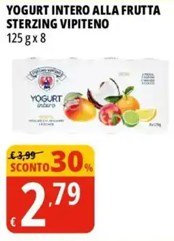 Tigros Yogurt intero alla frutta sterzing vipiteno offerta