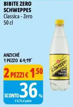 Tigros Bibite zero schweppes offerta