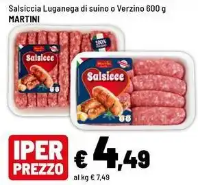 Salsiccia Luganega di suino o Verzino MARTINI
