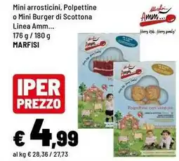 Iper La Grande Mini arrosticini, Polpettine o Mini Burger di Scottona Linea Amm... offerta