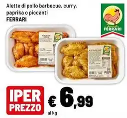 Iper La Grande Ferrari alette di pollo barbecue, curry, paprika o piccanti offerta