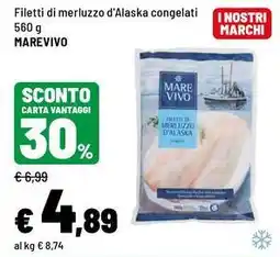 Iper La Grande Filetti di merluzzo d'Alaska congelati Marevivo offerta