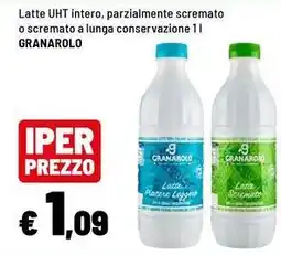 Iper La Grande Latte UHT intero, parzialmente scremato o scremato a lunga conservazione Granarolo offerta