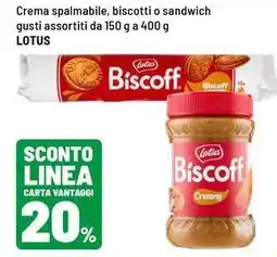 Iper La Grande Crema spalmabile, biscotti o sandwich Lotus offerta