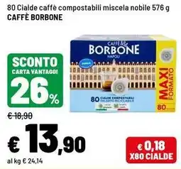 Iper La Grande 80 Cialde caffè compostabili miscela nobile Caffè Borbone offerta