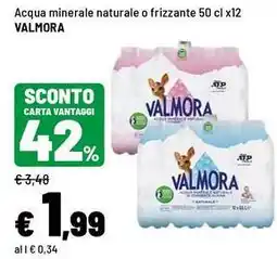 Iper La Grande Acqua minerale naturale o frizzante Valmora offerta