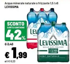 Iper La Grande Acqua minerale naturale o frizzante Levissima offerta