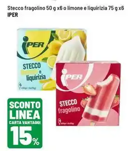 Iper La Grande Stecco fragolino o limone e liquirizia IPER offerta