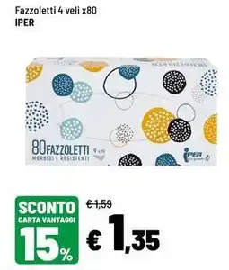Iper La Grande Fazzoletti 4 veli x80 IPER offerta