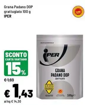 Iper La Grande Grana Padano DOP grattugiato IPER offerta