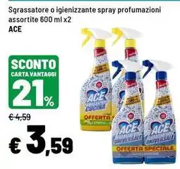 Iper La Grande Sgrassatore o igienizzante spray profumazioni Ace offerta