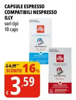 Tigros Capsule espresso compatibili nespresso illy offerta