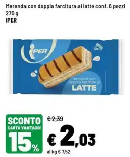 Iper La Grande Merenda con doppia farcitura al latte IPER offerta