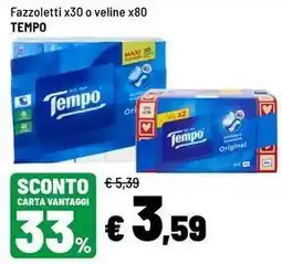 Iper La Grande Fazzoletti x30 o veline x80 Tempo offerta