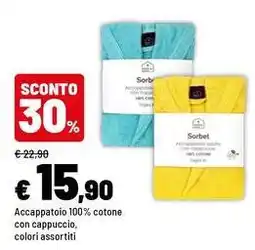 Iper La Grande Accappatoio 100% cotone con cappuccio offerta