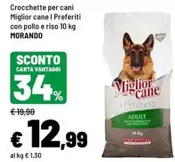 Iper La Grande Crocchette per cani Miglior cane I Preferiti con pollo e riso Morando offerta