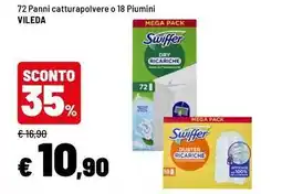 Iper La Grande 72 Panni catturapolvere o 18 Piumini Vileda offerta