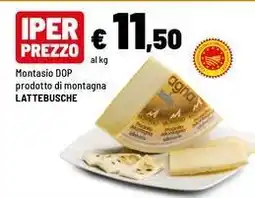Iper La Grande Montasio DOP prodotto di montagna Lattebusche offerta