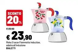 Iper La Grande Moka 2 tazze Fiammetta Induction, adatta all'induzione Bialetti offerta