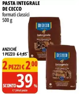 Tigros Pasta integrale de cecco offerta