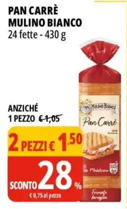 Tigros Pan carrè mulino bianco offerta