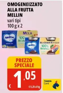 Tigros Omogeneizzato alla frutta mellin offerta