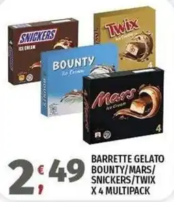 Vivo Supermercati Barrette gelato bounty/mars/ snickers/twix x4 multipack offerta