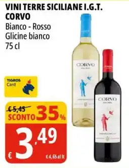 Tigros Vini terre siciliane i.g.t. corvo offerta