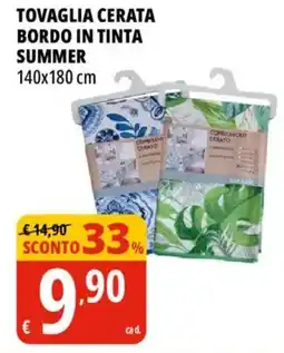 Tigros Tovaglia cerata bordo in tinta summer offerta