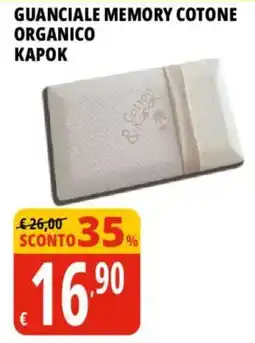 Tigros Guanciale memory cotone organico kapok offerta