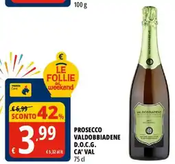 Tigros Prosecco valdobbiadene d.o.c.g. ca' val offerta