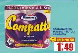 Maury's Carta igienica maurys 4 rotoli compatta offerta