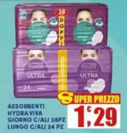Maury's Assorbenti hydra viva giorno c/ali, lungo c/ali offerta