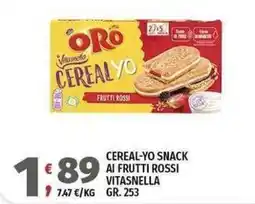 Vivo Supermercati Cereal-yo snack ai frutti rossi vitasnella offerta