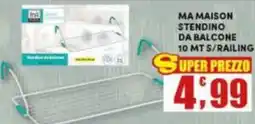 Maury's Mamaison stendino da balcone 10 mt s/railing offerta