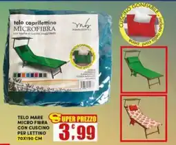 Maury's Telo mare micro fibra con cuscino per lettino offerta