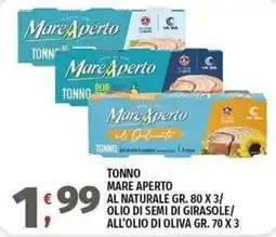 Vivo Supermercati Tonno mare aperto al naturale offerta