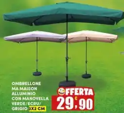 Maury's Ombrellone ma maison alluminio con manovella verde/ecru grigio offerta