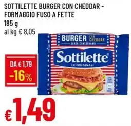 Galassia Sottilette burger con cheddar - formaggio fuso a fette offerta