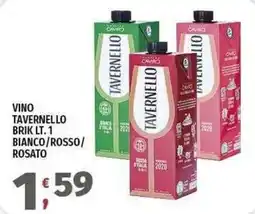 Vivo Supermercati Vino tavernello brik bianco/rosso/ rosato offerta