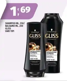 Vivo Supermercati Shampoo/ balsamo gliss offerta