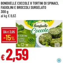 Galassia Bonduelle coccole 8 tortini di spinaci, fagiolini e broccoli surgelato offerta