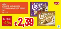 Galassia Algida 4 cornetti soft cookies & cioccolato/caramello & vaniglia offerta