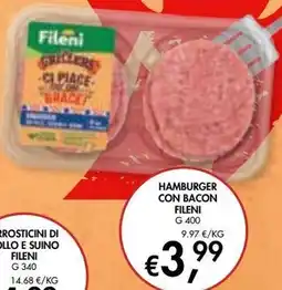 èccoMI Hamburger con bacon Fileni offerta