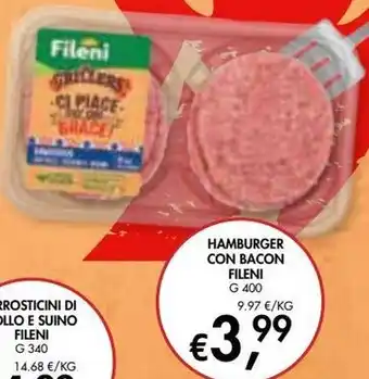 èccoMI Hamburger con bacon Fileni offerta