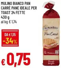 Galassia Mulino bianco pan carrè pane ideale per toast 24 fette offerta