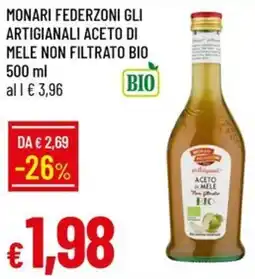 Galassia Monari federzoni gli artigianali aceto di mele non filtrato bio offerta