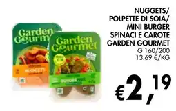 èccoMI Nuggets/ polpette di soia/ mini burger spinaci e carote Garden Gourmet offerta